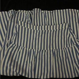 Old Navy Blue and White Striped Midi Skirt